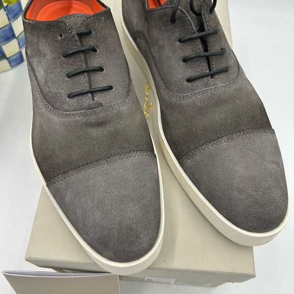 Men's Santoni cap toe lace up oxfords size 11 US made in Italy - Picture 4 of 11